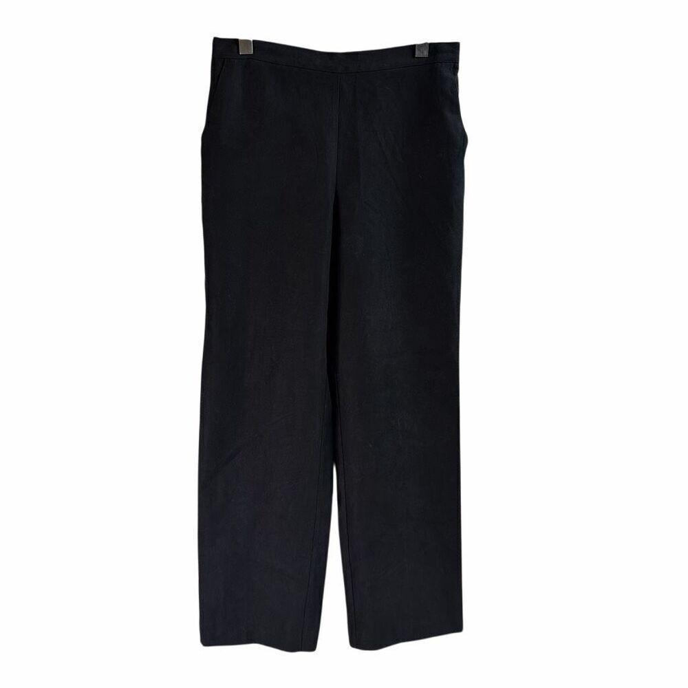 ALFRED DUNNER Womens Black Dress Pants Back Elastic Band Pockets Size 10